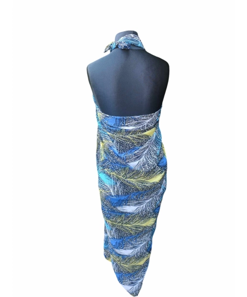 Duża sukienka plażowa - eleganckie PAREO XXL kolorowe pióra